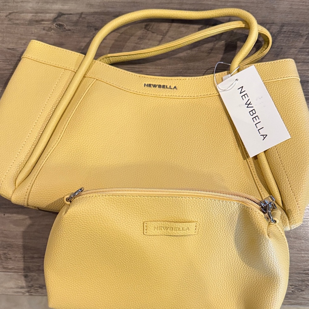 Newbella Yellow Women's Tote and Pouch Set